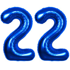 40 Inch Number 22 Balloon Blue Jumbo Giant Big Large Number 22 Foil Mylar Blue Balloons 22Th Birthday Party Anniversary Decorati