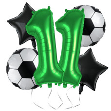 Soccer Balloons 11Th Birthday Decoration For Boys Soccer Birthday Party Supplies World Cup Soccer Sports Theme Birthday Party D