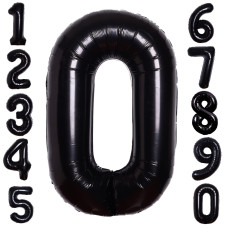 Giant 40 Inch Black Number 0 Balloon Size Giant Jumbo Digit 0 Mylar Foil Helium Black 0 Balloons For Kids Birthday Party Decors