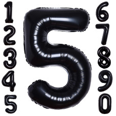 40 Inch Huge Black Number 5 Alphabet Number Balloon Foil Mylar Party Wedding Bachelorette 5Th Birthday Bridal Shower Graduation