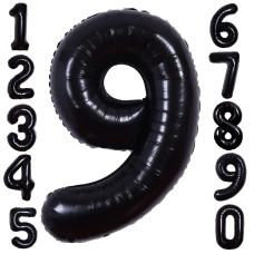 Giant 40 Inch Black Number 9 Balloon For 9Th Birthday Decorations For Kids Girls Boys 9 Balloon Number For On Cloud 9 Years Old