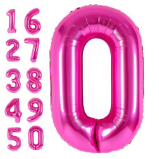 Giant 40 Inch Pink Number 0 Balloon Size Giant Jumbo Digit 0 Mylar Foil Helium Pink 0 Balloons For Kids Birthday Party Decors Su