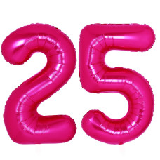 Big Hot Pink 25 52 Balloon Number 40 Inch Foil 25 Balloons For 25 Birthday Decorations For Women Girls 52 Rainbow Balloons For