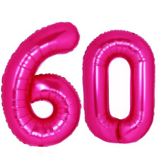 40 Inch Hot Pink 60 Number Balloons Big Giant Jumbo Large Number 60 Foil Mylar Balloons For Women Men Pink 60Th Birthday Party S