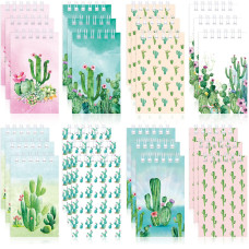 24 Pieces Cactus Party Decorations Mini Notepads Cactus Birthday Party Favors Memo Spiral Notepads Party Prizes For Cactus Theme