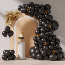 Rubfac 87Pcs Black Balloons Different Sizes 18 12 10 5 Inches For Garland Arch Premium Black Latex Balloons For Birthday Party