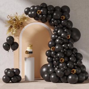 Rubfac 87Pcs Black Balloons Different Sizes 18 12 10 5 Inches For Garland Arch Premium Black Latex Balloons For Birthday Party