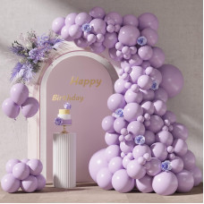 Rubfac 87Pcs Pastel Purple Balloons Different Sizes 18 12 10 5 Inches For Garland Arch Premium Purple Latex Balloons For Birthd