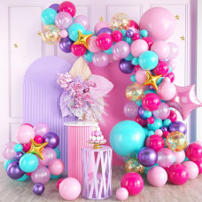 Pink Purple Balloon Arch Kit Blue Pink Purple Balloon Arch Kit Hot Pink Teal Balloons Arch Hot Pink Balloon Garland With Conf