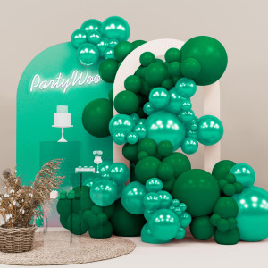 Partywoo Green Balloons 140 Pcs Hunter Green And Metallic Green Balloons Different Sizes Pack Of 18 Inch 12 Inch 10 Inch 5 Inch