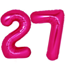 40 Inch Giant Hot Pink Number 27 Balloon Helium Mylar Foil Number Balloons For Birthday Party 27Th Birthday Decorations For Ki