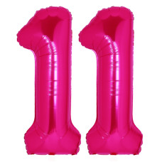 40 Inch Giant Hot Pink Number 11 Balloon Helium Mylar Foil Number Balloons For Birthday Party 11Th Birthday Decorations For Ki