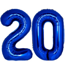 40 Inch Giant Navy Blue Number 20 Balloon Helium Mylar Foil Number Balloons For Birthday Party 20Th Birthday Decorations For K