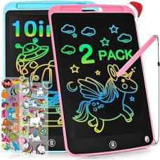 Toddler Kids Toys Gifts 2 Pack Lcd Writing Tablet 10 Inch Doodle Board Drawing Tablet Drawing Pad Kids Games Christmas Birth