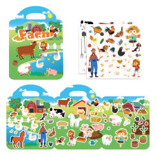 Reusable Sticker Books For Kids 24 Stickers For Toddlers 24 Years 53Pcs Farm Reusable Stickers For Boys Girls Church Airplan