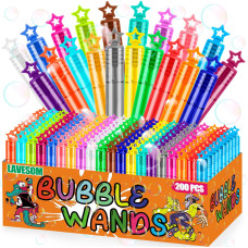 200Pcs 20Colors Star Mini Bubble Wands Party Favors Toys For Kids Child Bath Time Summer Outdoor Gifts For Girls Boys Christmas