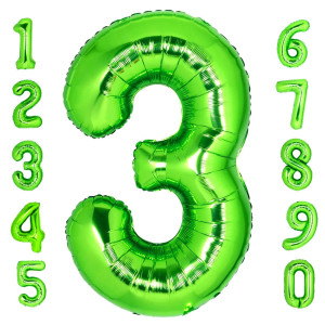 Big 40 Inch Light Green Number 3 Balloon 3Rd Birthday Decorations For Girls 3 Balloon Number 3 Years Old Birthday Rex Decors F