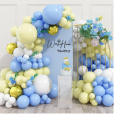 Blue Yellow Balloon Arch Kit Blue Yellow Balloon Garland With Maca Blue Yellow And White Latex Balloons Blue Yellow Balloon Ar