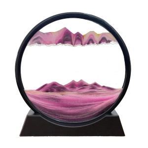 Sofliy 3D Dynamic Sand Art Liquid Motion Moving Sand Art Picture Round Glass 3D Deep Sea Sandscape In Motion Display Flowing Sa