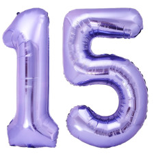 40 Inch Giant Purple Number 15 Balloon Helium Mylar Foil Number Balloons For Birthday Party 15Th Birthday Decorations For Kids