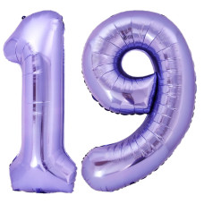 40 Inch Giant Purple Number 19 Balloon Helium Mylar Foil Number Balloons For Birthday Party 19Th Birthday Decorations For Kids