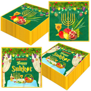 Sukkah Sukkot Decorations40Pcs Happy Sukkot Napkins Disposable Paper Etrog Lulav Jewish Holiday Napkins For Jewish Holiday Part