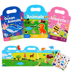 3 Pack Reusable Sticker Books For Toddlers 24 Years Sticker Books For Toddlers 13 Birthday Gifts For Kids Toddler Boys Girls