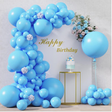 Rubfac 116Pcs Light Blue Balloons Different Sizes Pack Of 36 18 12 10 5 Inch For Garland Arch Extra Large Balloons For Birthday