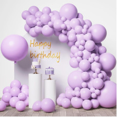 Rubfac Pastel Purple Balloons 146Pcs Different Sizes Pack Of 36 18 12 10 5 Inch For Light Purple Lavender Balloon Garland Arch