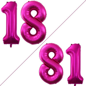 Goer Number 18 Balloons For 18Th Birthday Sweet 18 Party Decorations 42 Inch Jumbo Foil Helium 81 Balloons For 81St Birthday Par