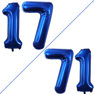 Goer Number 17 Balloons For 17Th Birthday Sweet 17 Party Decorations 42 Inch Jumbo Foil Helium 71 Balloons For 71St Birthday Par