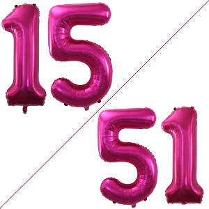 Goer Number 15 Balloons For 15Th Birthday Sweet 15 Party Decorations 42 Inch Jumbo Foil Helium 51 Balloons For 51St Birthday Par