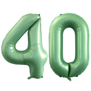 Goer Number 40 Balloons For 40Th Birthday Party Decorations 42 Inch Jumbo Foil Helium Balloons For 40Th Anniversary Sage Green