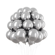 Rubfac Silver Balloons Latex Party Balloons 100Pcs 12 Inch Silver Balloons For Party Decoration Like Birthday Party Graduation