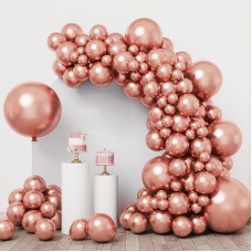 Rubfac Rose Gold Balloons 146Pcs Different Sizes Pack Of 36 18 12 10 5 Inch For Balloon Garland Arch As Valentines Day Graduat