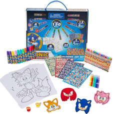 Innovative Designs Sonic The Hedgehog Coloring Art Set For Kids With Stickers And Stampers 150 Pieces