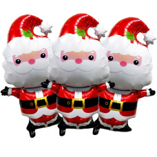 Hadckja Santa Claus Balloons Christmas Balloons Cute Santa Claus Foil Balloons For Christmasthemed Party Birthday Party Supplie