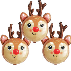 Hadckja Reindeer Balloons Christmas Balloons Reindeer Head Foil Balloons For Christmasthemed Party Birthday Party Supplies Deco