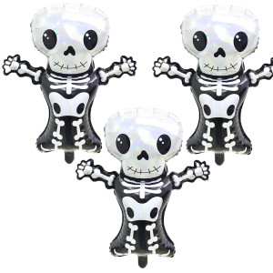 Hadckja Laser Skeletons Balloon Halloween Balloons Ghost Skull Foil Balloons For Halloweenthemed Party Supplies Decorations Hal