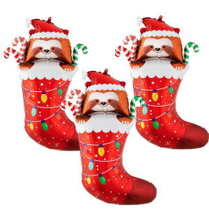 Hadckja Christmas Stocking Balloons Christmas Balloons Christmas Stocking Foil Balloons For Christmasthemed Party Birthday Part