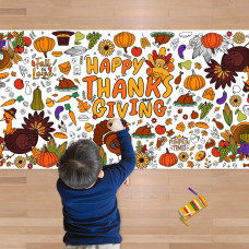 Ohome Thanksgiving Giant Coloring Postertablecloththanksgiving Crafts For Kids30 X 72 Inches Jumbo Paper Coloring Banner Than