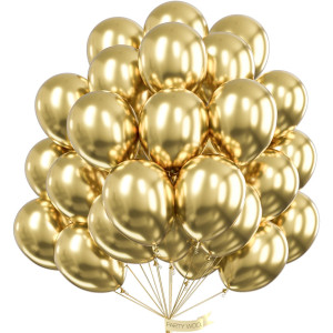 Partywoo Metallic Light Gold Balloons 50 Pcs 12 Inch Metallic Gold Balloons Gold Balloons For Balloon Garland Balloon Arch As