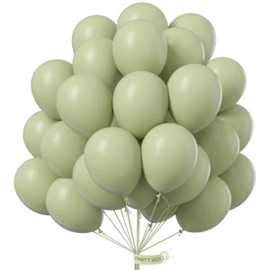 Partywoo Beryl Green Balloons 50 Pcs 12 Inch Boho Green Balloons Dusty Green Balloons For Balloon Garland Or Balloon Arch As B