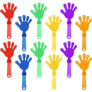 Zcysrlqin 12 Pcs 6 Colors Hand Clappers 75 Inch Clappers Noisemakers Noise Makers Party Favors Plastic Clapper Sporting Events