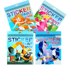 Sticker By Number Books For Kids Ages 48 Princess Mermaid Horses Vehicle Sticker Paint Puzzle Activities Book Sticker Mosaics