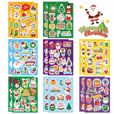 16 Sheets Christmas Stickers For Kids Merry Christmas Theme Stickers Nonrepeating Xmas Winter Holiday Party Stickers Christm