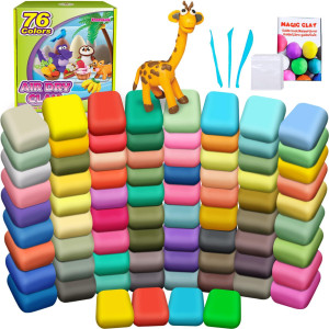 Essenson Air Dry Clay 76 Colors Modeling Clay For Kids Diy Molding Magic Clay For With Tools Toys Gifts For Age 3 4 5 6 7 8