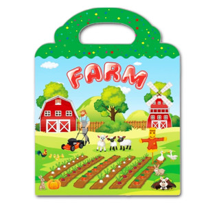 Reusable Sticker Book For Kids Farm Stickers Educational Learning Toys Travel Stickers Activity Books For Toddler Girls Boys Ag