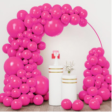 Rubfac 154Pcs Hot Pink Balloons Different Sizes 18 12 10 5 Inches For Garland Arch Premium Hot Pink Latex Balloons For Birthday