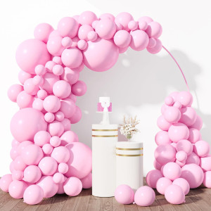 Rubfac 154Pcs Pastel Pink Balloons Different Sizes 18 12 10 5 Inches For Garland Arch Premium Pastel Pink Latex Balloons For Bi